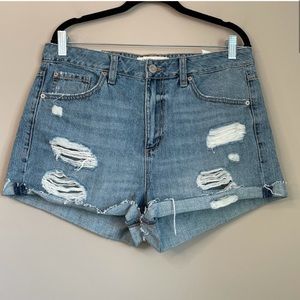 High waisted jean shorts